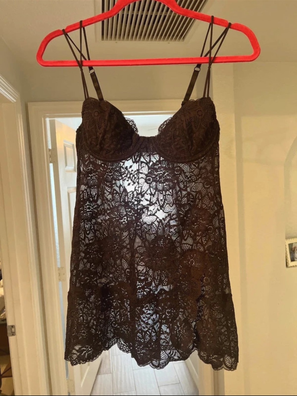 Victoria's Secret Black Lace Underwire Chemise